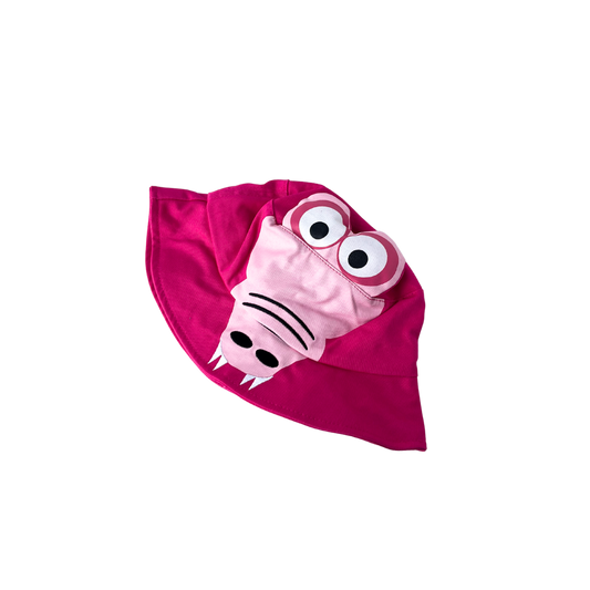 Kid's Alligator Bucket Hat - Pink
