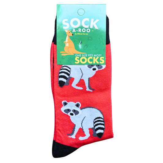 Sock-a-Roo Socks (Adult Size) - Raccoon