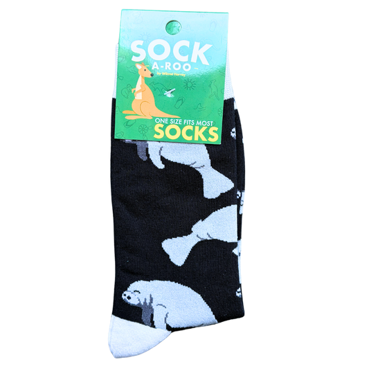 Sock-a-Roo Socks (Adult Size) - Manatee Black