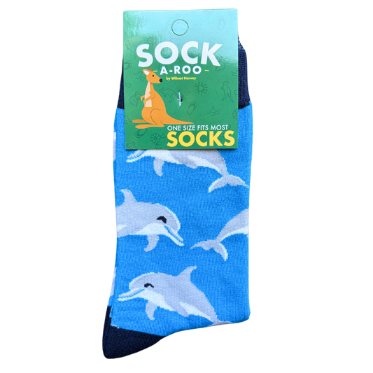 Sock-a-Roo Socks (Adult Size) - Dolphin