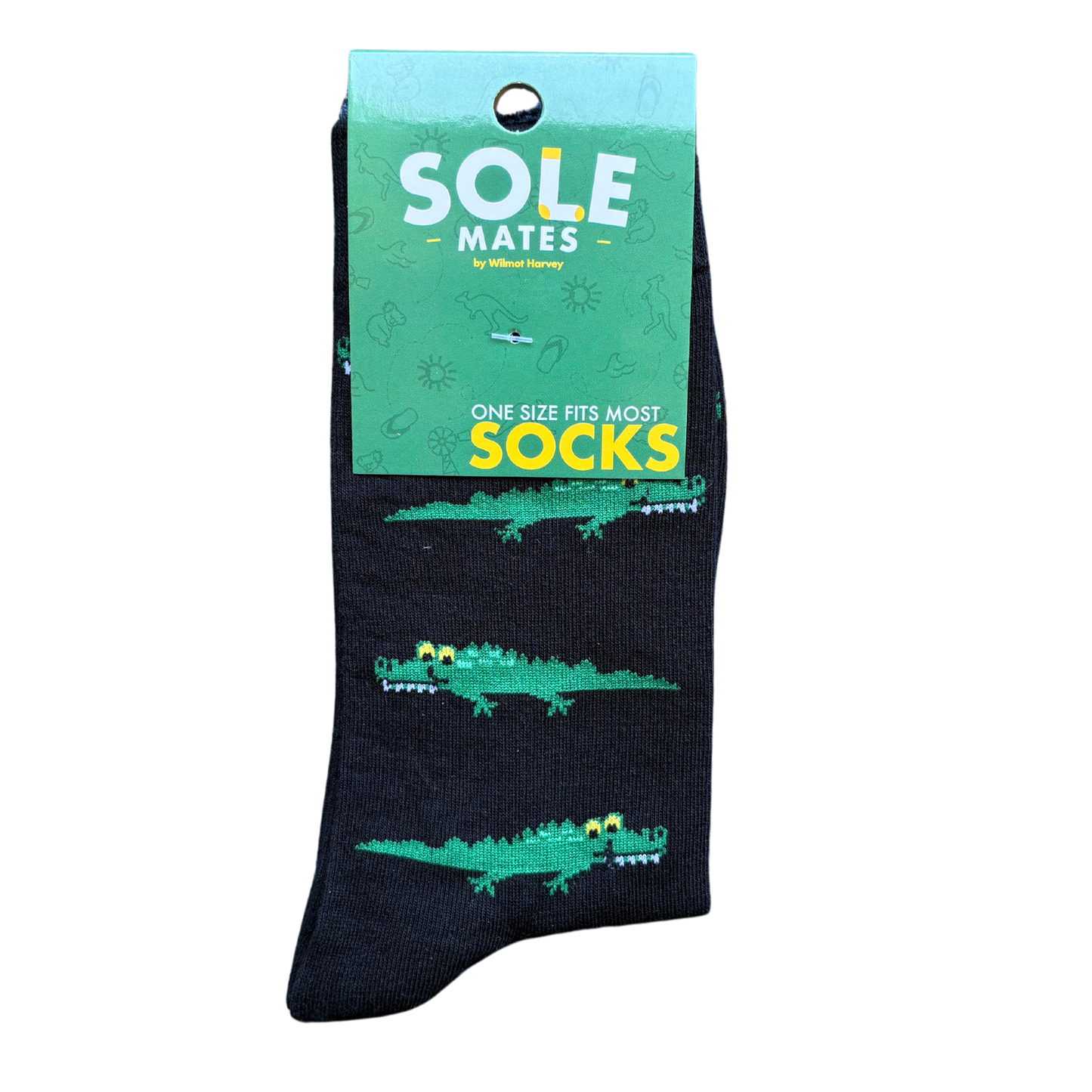 Sock-a-Roo Socks (Adult Size) - Alligator Black