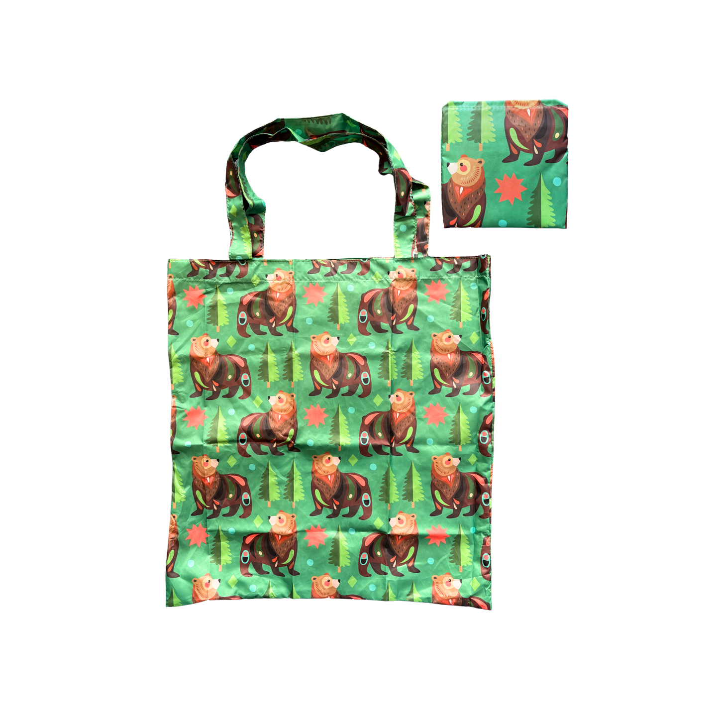 Pete Cromer Reusable Fold Up Shopping Bag - Brown Bear