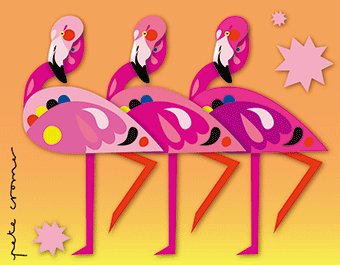 Pete Cromer 3D Magnet - Flamingo