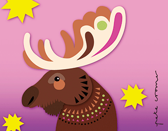 Pete Cromer 3D Magnet - Moose