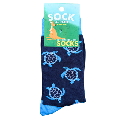 Sock-a-Roo Socks (Adult Size) - Turtle Navy
