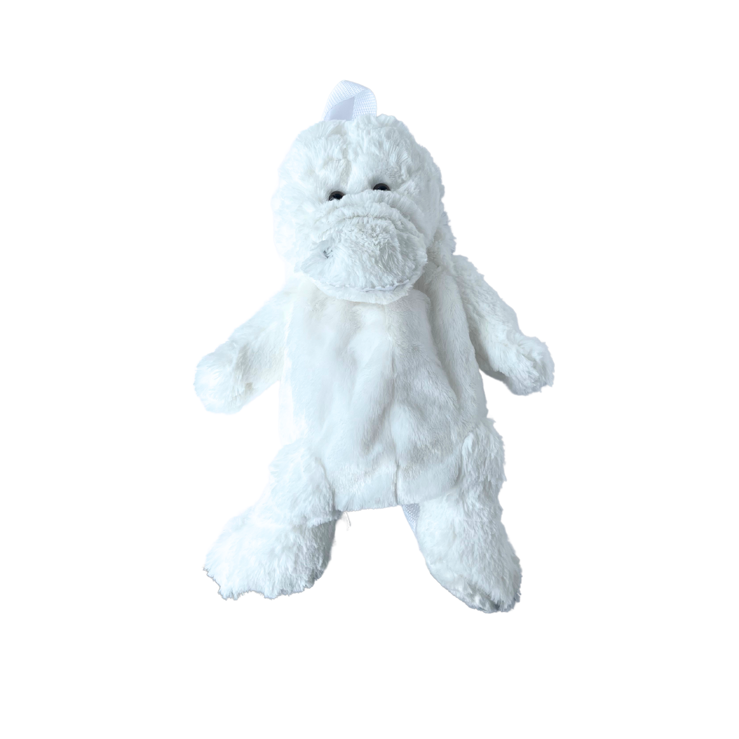 Plush Alligator Backpack - White
