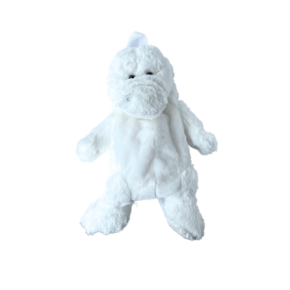 Plush Alligator Backpack - White