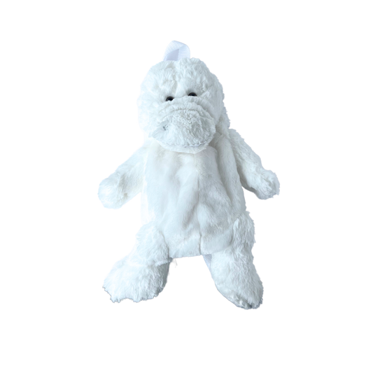 Plush Alligator Backpack - White