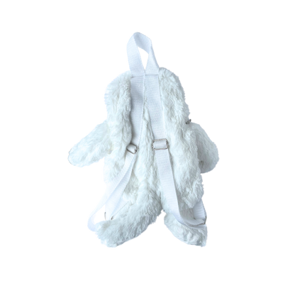 Plush Alligator Backpack - White