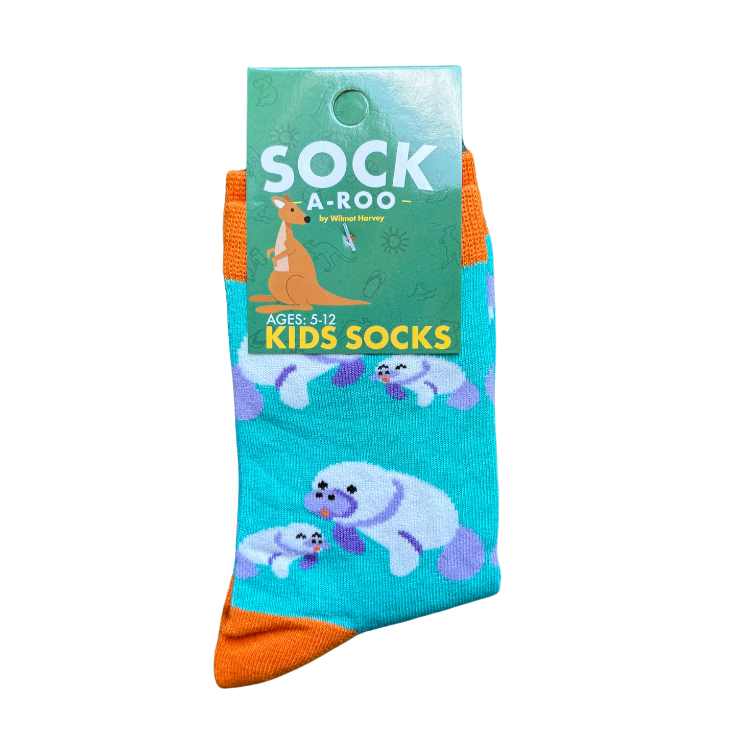 Sock-a-Roo Socks (Youth Size) - Manatee