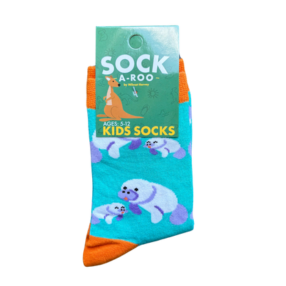 Sock-a-Roo Socks (Youth Size) - Manatee