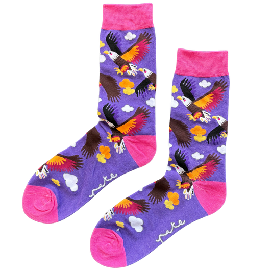 Sock-a-Roo Socks x Pete Cromer (Adult Size) - Bald Eagle
