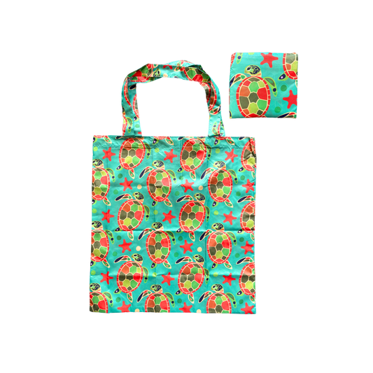 Pete Cromer Reusable Fold Up Shopping Bag - Turtle