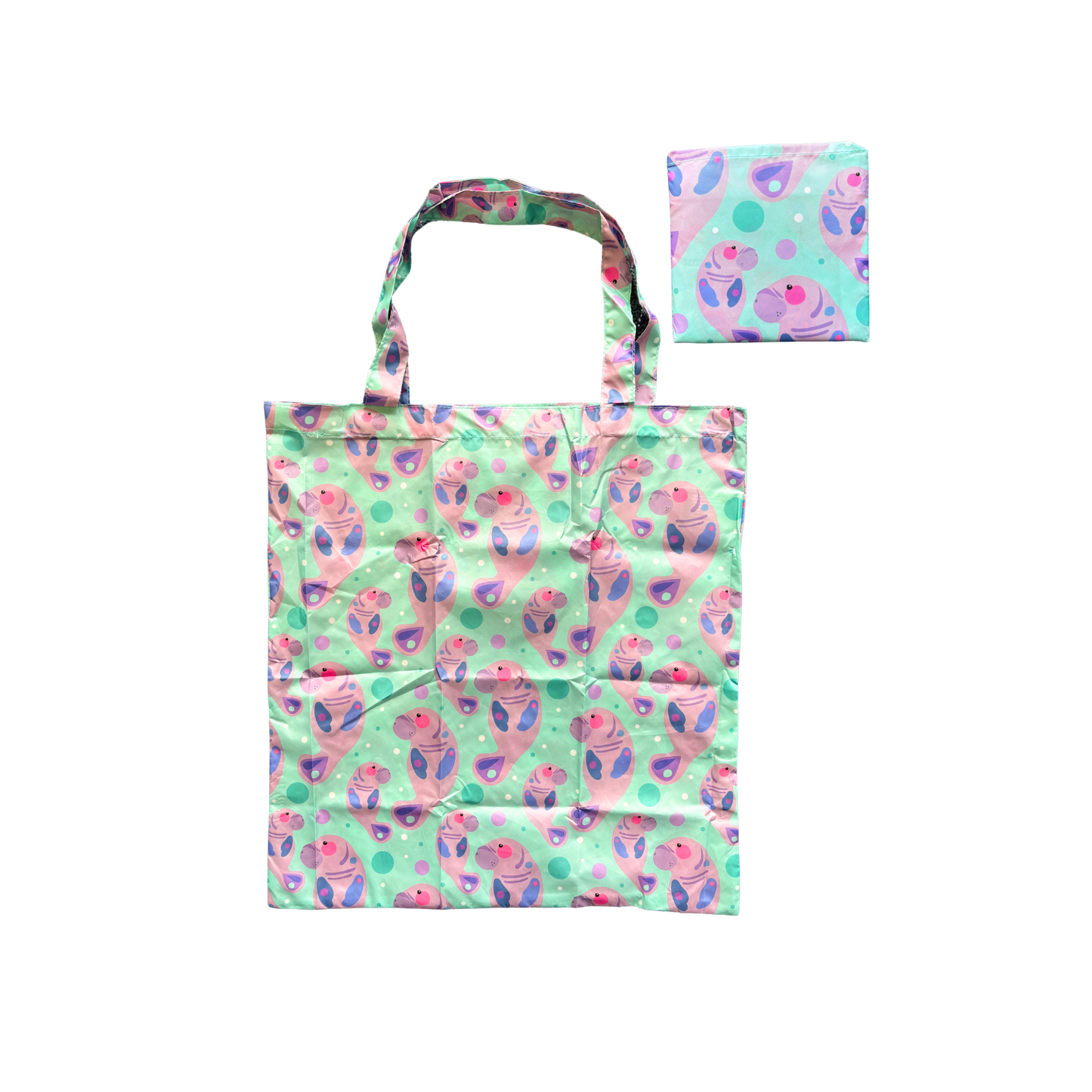 Pete Cromer Reusable Fold Up Shopping Bag - Manatee