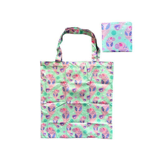 Pete Cromer Reusable Fold Up Shopping Bag - Manatee