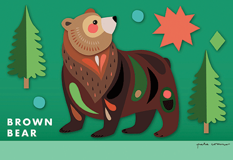 Pete Cromer 3D Postcard - Brown Bear