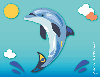 Pete Cromer 3D Magnet - Dolphin