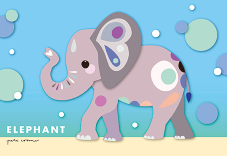 Pete Cromer 3D Postcard - Elephant