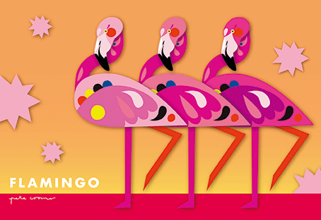 Pete Cromer 3D Postcard - Flamingo