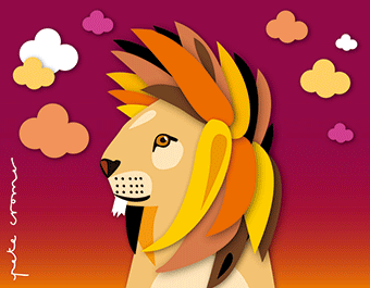 Pete Cromer 3D Magnet - Lion