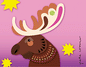 Pete Cromer 3D Magnet - Moose