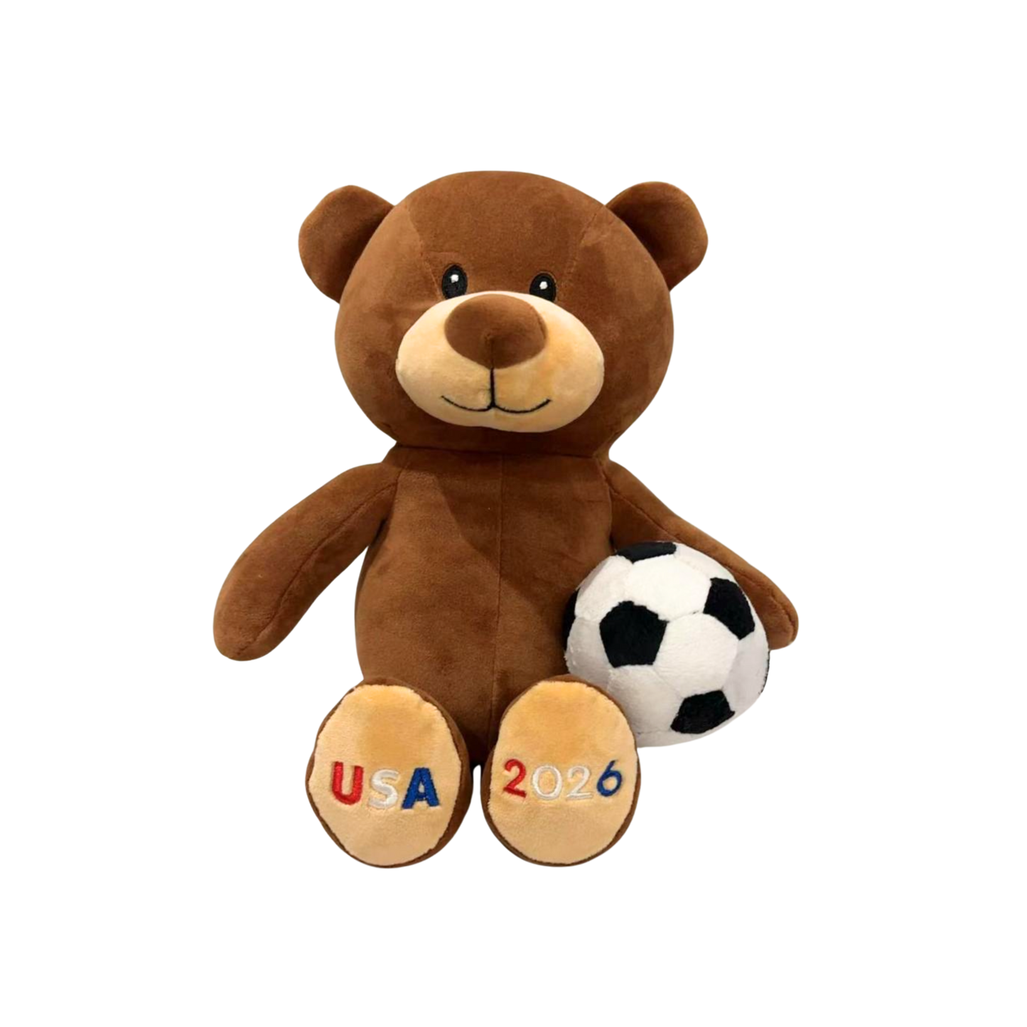Plush Squishy Teddy Bear with Soccer Ball 2026