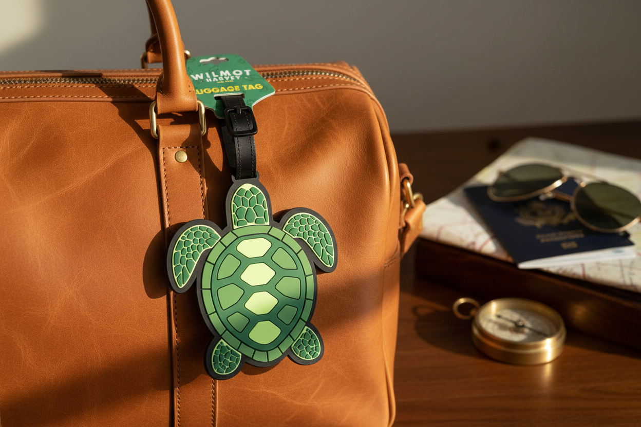 Luggage Tag - Turtle in travel setting