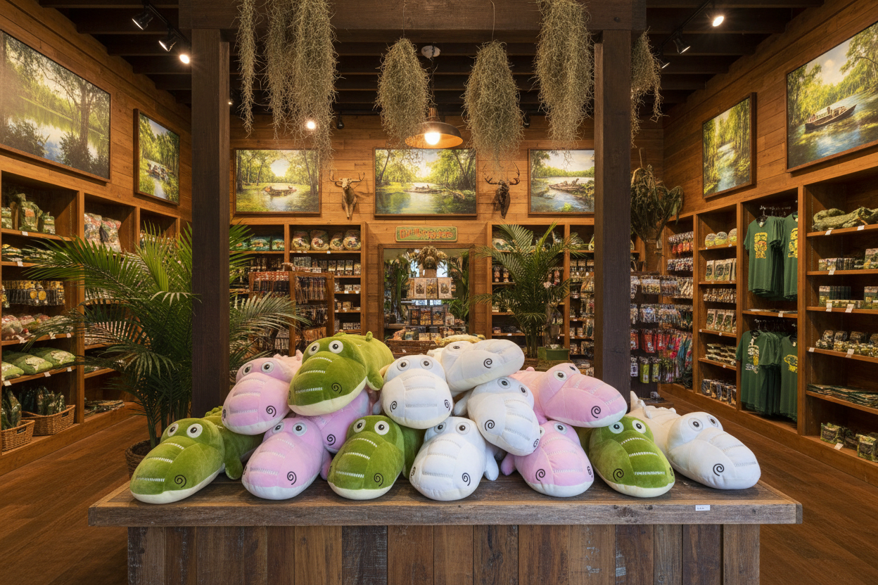 Plush Squishy Alligators in Everglades Gift Shop